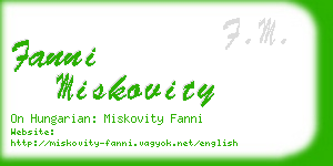 fanni miskovity business card